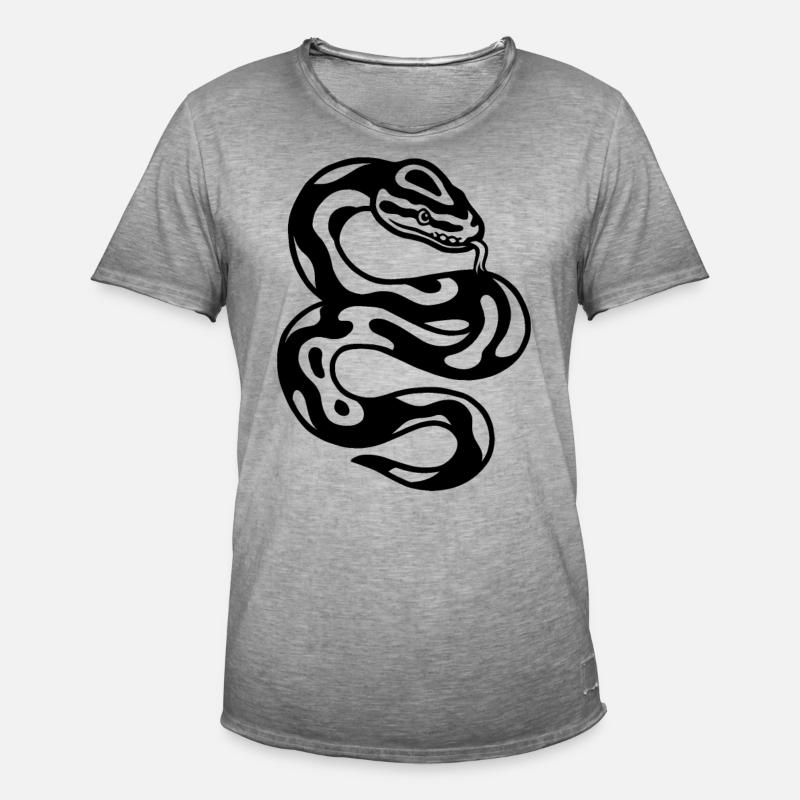 Kugelpython Schlange - Männer Vintage T-Shirt - Vintage Grau