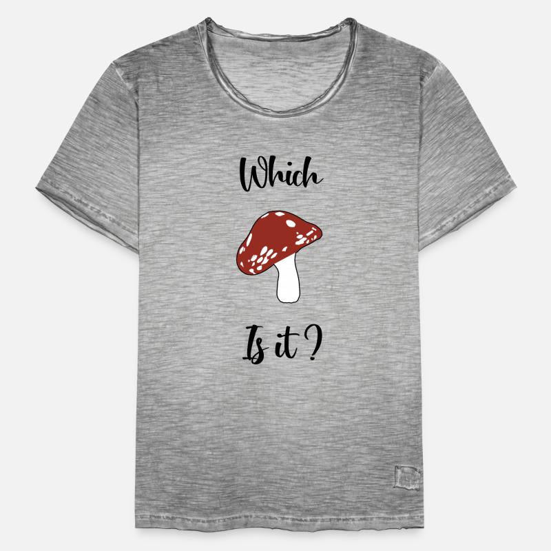 Conception interactive de champignons (couleur texte noir) T-shirt vintage Homme