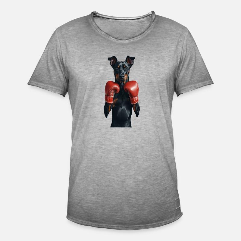 Dobermann - Männer Vintage T-Shirt - Vintage Grau