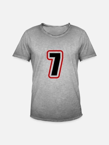 7 Number College - Men's Vintage T-Shirt - vintage grey