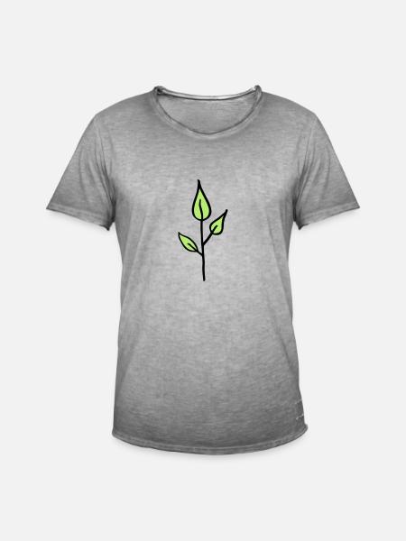 Natur, Pflänzchen - Männer Vintage T-Shirt - Vintage Grau