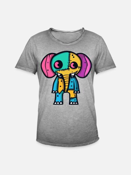 Elephant Halloween Animal - Men's Vintage T-Shirt - vintage grey