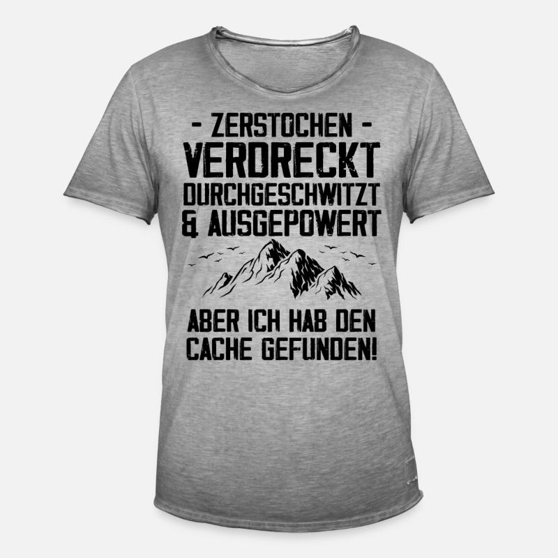 Gecache Geocaching Hobby Cache - Männer Vintage T-Shirt - Vintage Grau