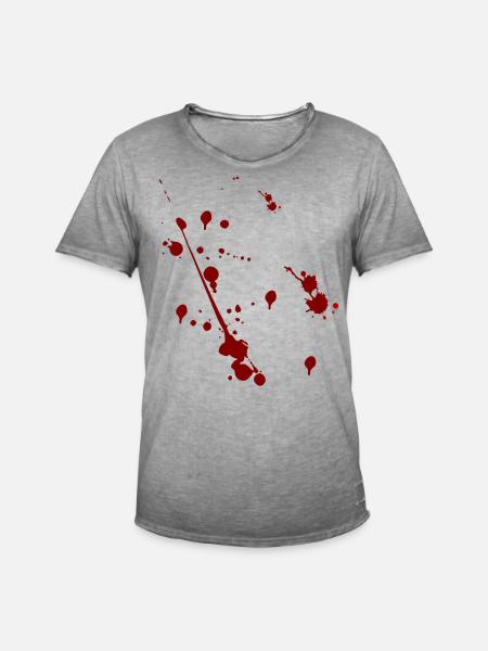 Blutspritzer Halloween Motiv - Männer Vintage T-Shirt - Vintage Grau