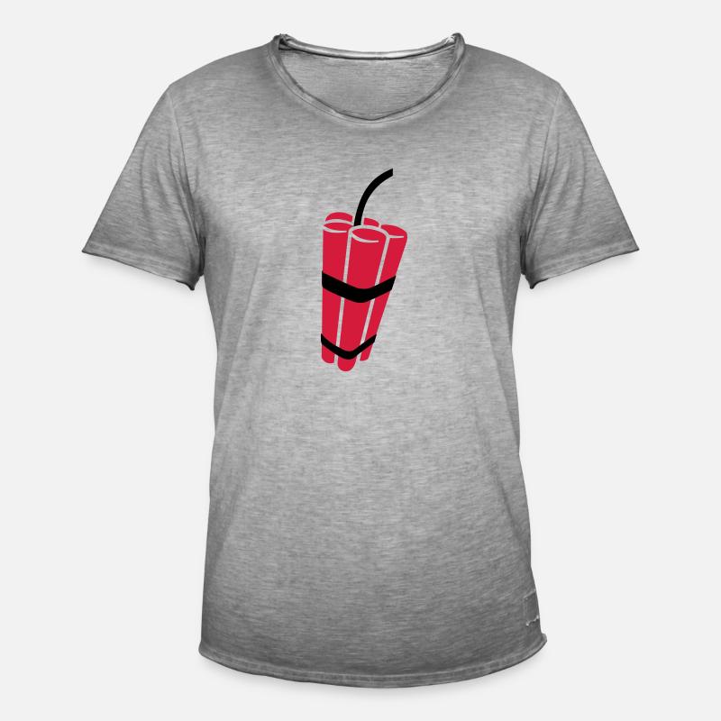 Dynamit - Männer Vintage T-Shirt - Vintage Grau