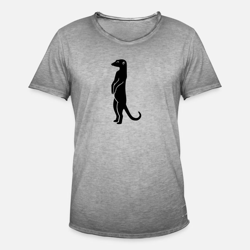 Erdmännchen - Männer Vintage T-Shirt - Vintage Grau