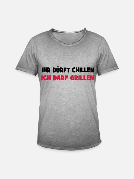 grillen - Männer Vintage T-Shirt - Vintage Grau