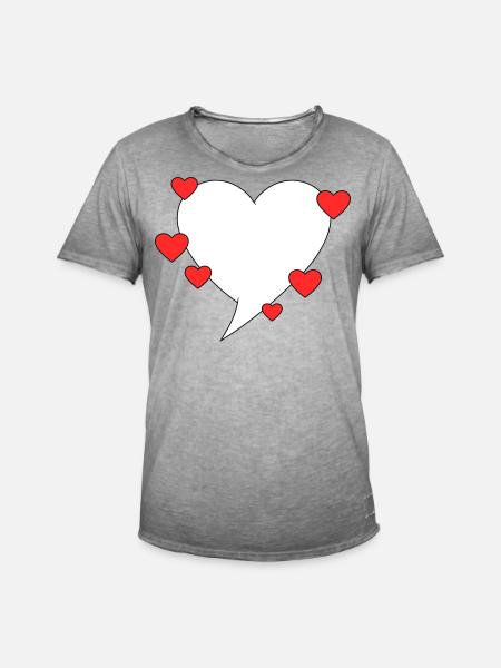 Speech bubble with hearts - Men's Vintage T-Shirt - vintage grey