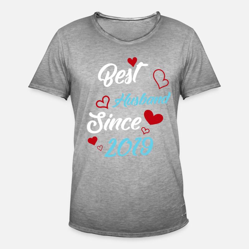 Bester Ehemann seit 2019 Hochzeit - Männer Vintage T-Shirt - Vintage Grau