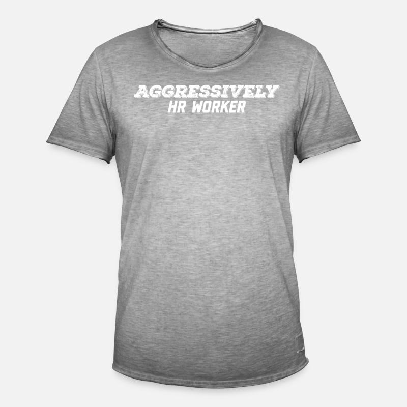 Aggressiver HR-Mitarbeiter - Männer Vintage T-Shirt - Vintage Grau