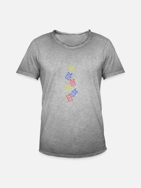 Easter Bunny Icon Easter - Men's Vintage T-Shirt - vintage grey