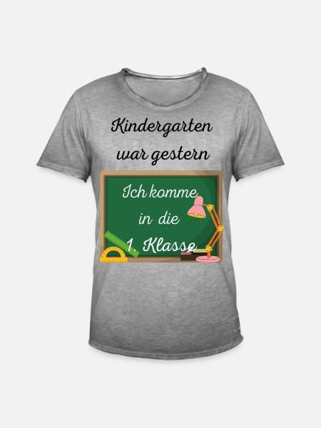 Einschulung Kindergarten war gestern - Männer Vintage T-Shirt - Vintage Grau