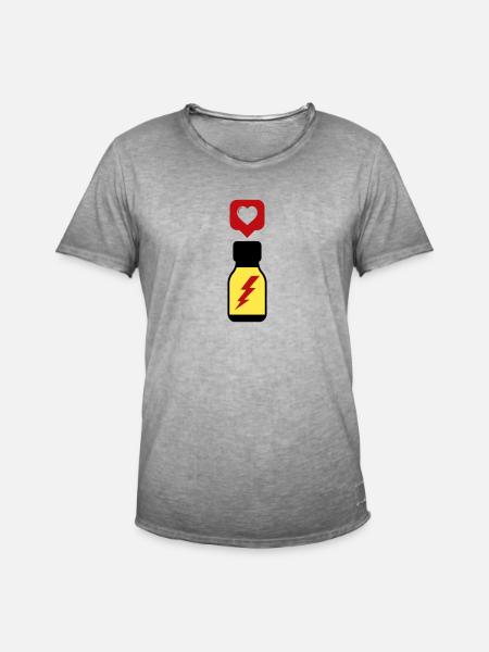 I like Poppers - Männer Vintage T-Shirt - Vintage Grau