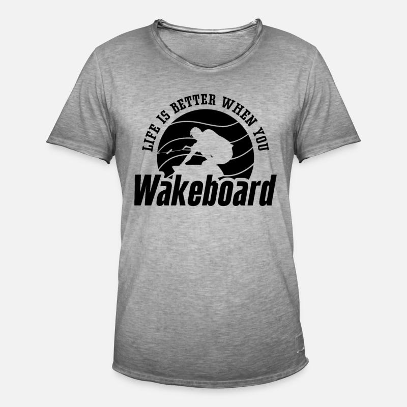 Wakeboard Wakeboarder Wakeboarding Geschenkidee - Männer Vintage T-Shirt - Vintage Grau
