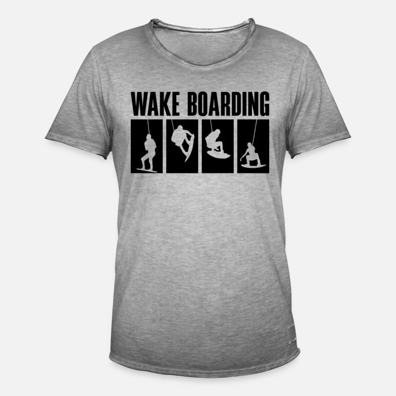 Wakeboard Wakeboarder Wakeboarden Geschenkidee - Männer Vintage T-Shirt - Vintage Grau