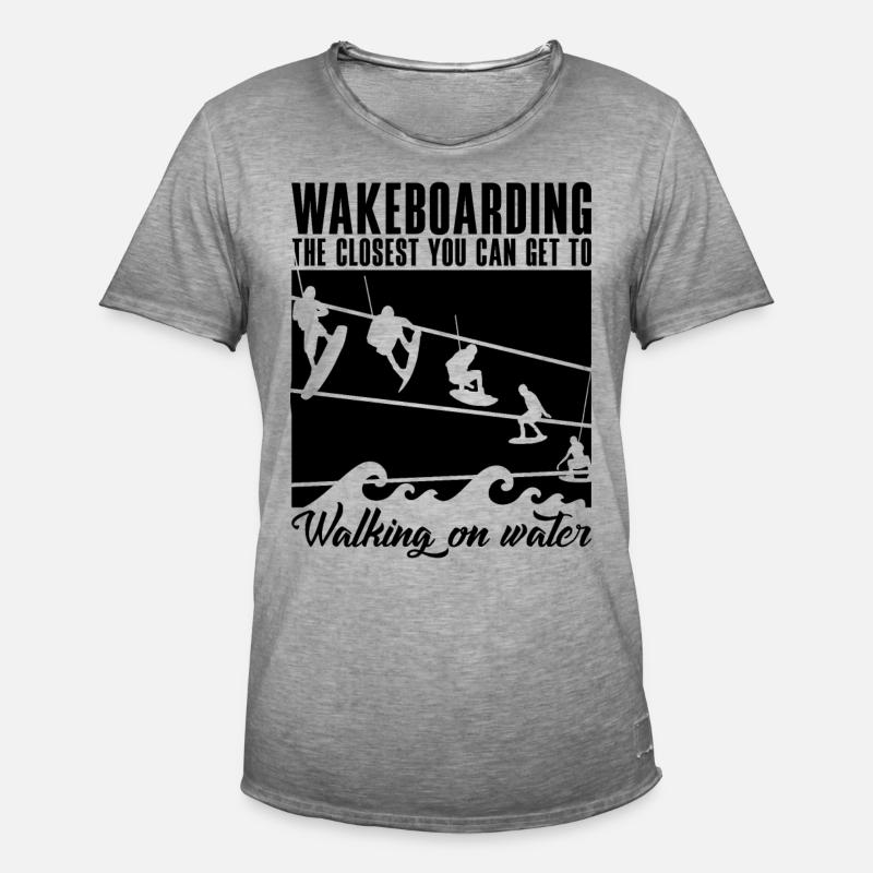 Wakeboard Wakeboarden Wakeboarder Geschenkidee - Männer Vintage T-Shirt - Vintage Grau
