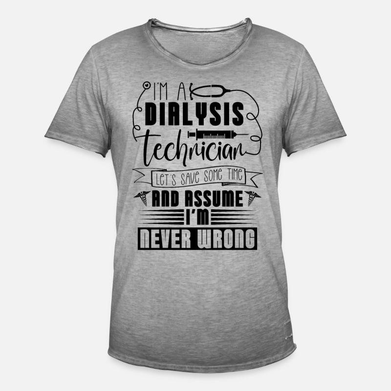 Dialyse Nephrologie Dialysetechniker Geschenkidee - Männer Vintage T-Shirt - Vintage Grau