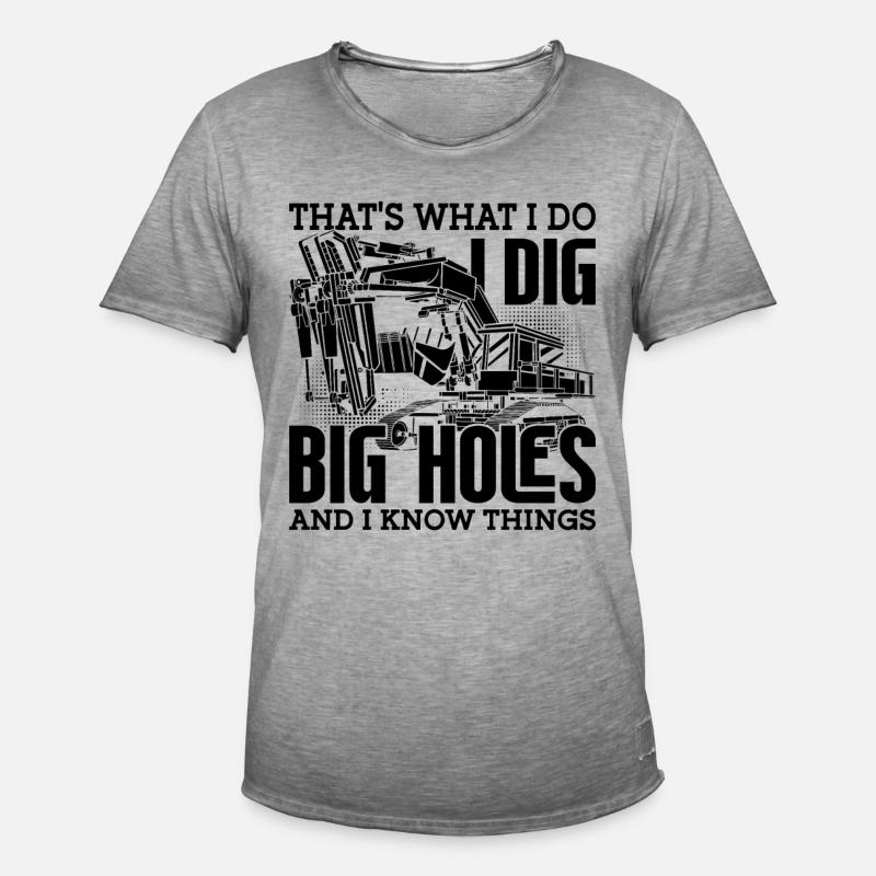 Bagger Bauarbeiter Baggerfahrer Geschenkidee - Männer Vintage T-Shirt - Vintage Grau
