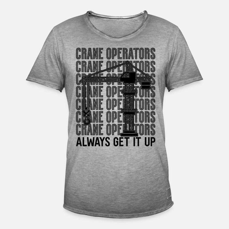 Bauarbeiter Kranfahrer Kranführer Geschenkidee - Männer Vintage T-Shirt - Vintage Grau