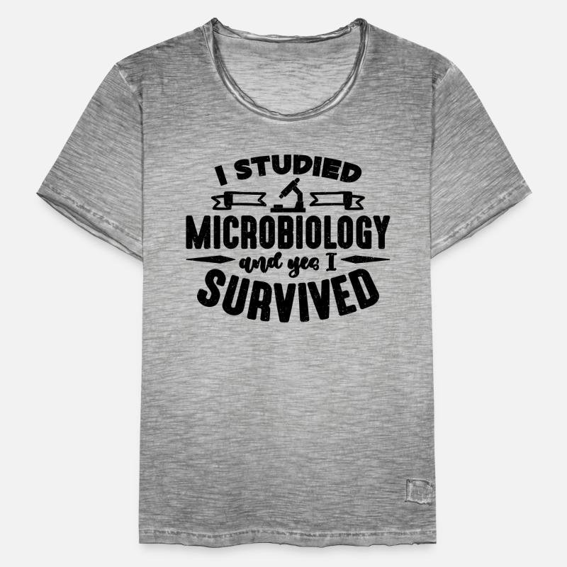 I Studied Microbiology MIcroscope Microbiologists Männer Vintage T-Shirt