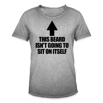 Dieser Bart ist für Männer kein Selbstläuferunange - Männer Vintage T-Shirt - Vintage Grau - Vorne