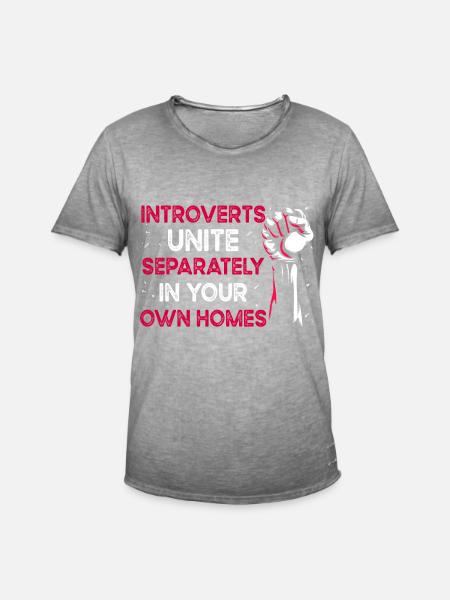 Introverti timide antisocial - T-shirt vintage Homme - vintage gris