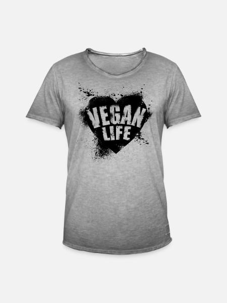 vegan life - Männer Vintage T-Shirt - Vintage Grau