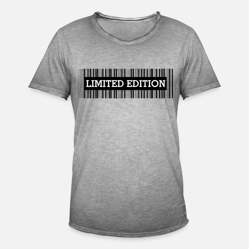 LIMITED EDITION - BARCODE - SCANCODE - EINZELSTÜCK - Männer Vintage T-Shirt - Vintage Grau