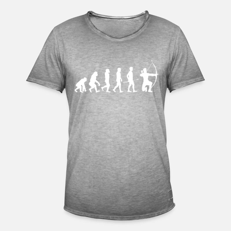 Evolution Vom Bogenschießen - Archery Evolution - Männer Vintage T-Shirt - Vintage Grau
