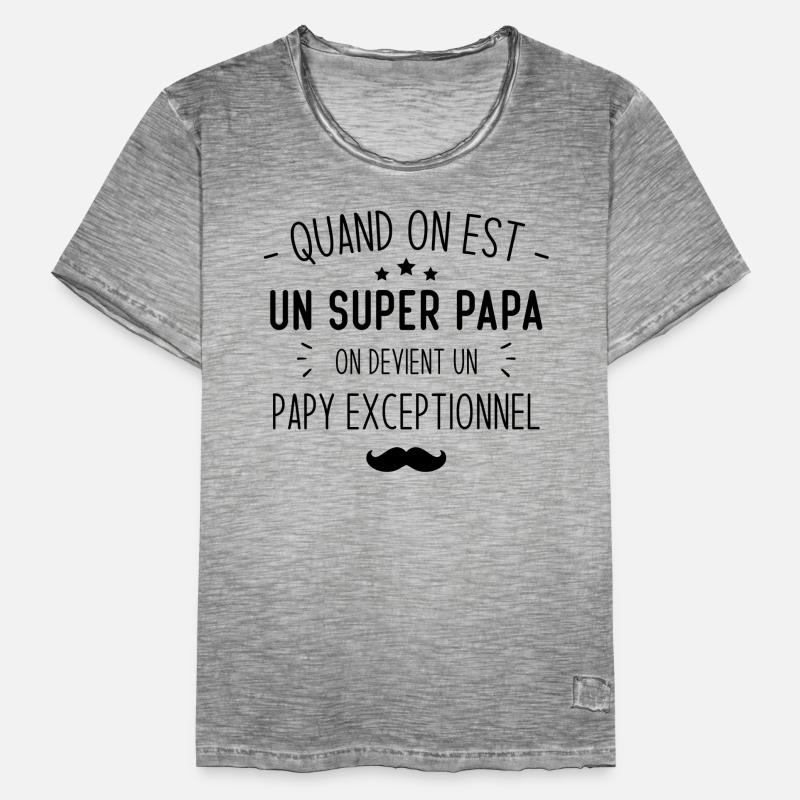 Un super papa on devient un papy exceptionnel T-shirt vintage Homme