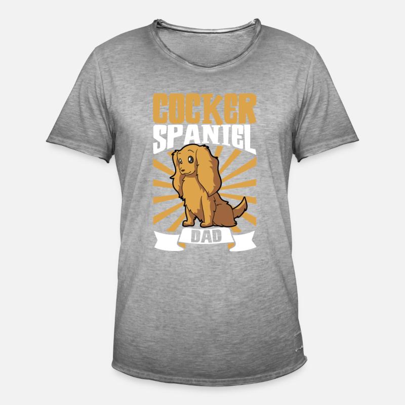 Cocker Spaniel Dad - Cocker Spaniel - Männer Vintage T-Shirt - Vintage Grau