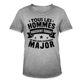 Les meilleurs deviennent major - T-shirt vintage Homme - vintage gris - Devant