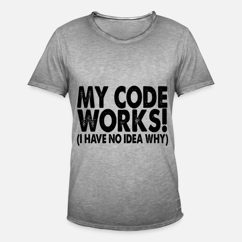 Coder - Männer Vintage T-Shirt - Vintage Grau