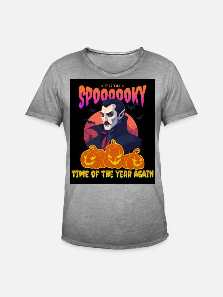 Halloween Dracula - Männer Vintage T-Shirt - Vintage Grau
