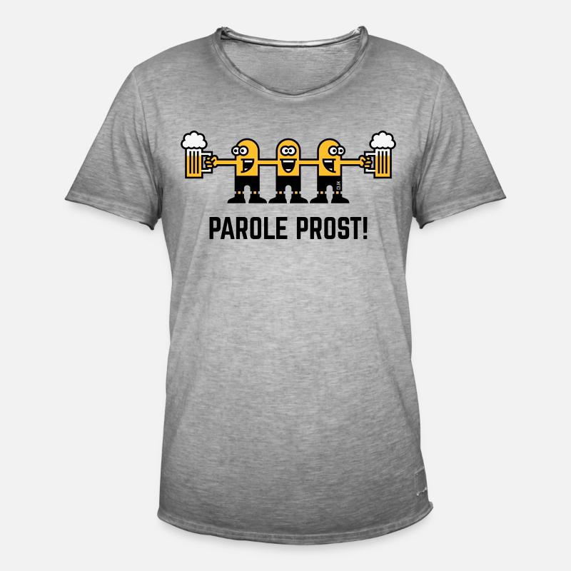 Parole Prost! (Bier / Biertrinker / 3C) - Männer Vintage T-Shirt - Vintage Grau