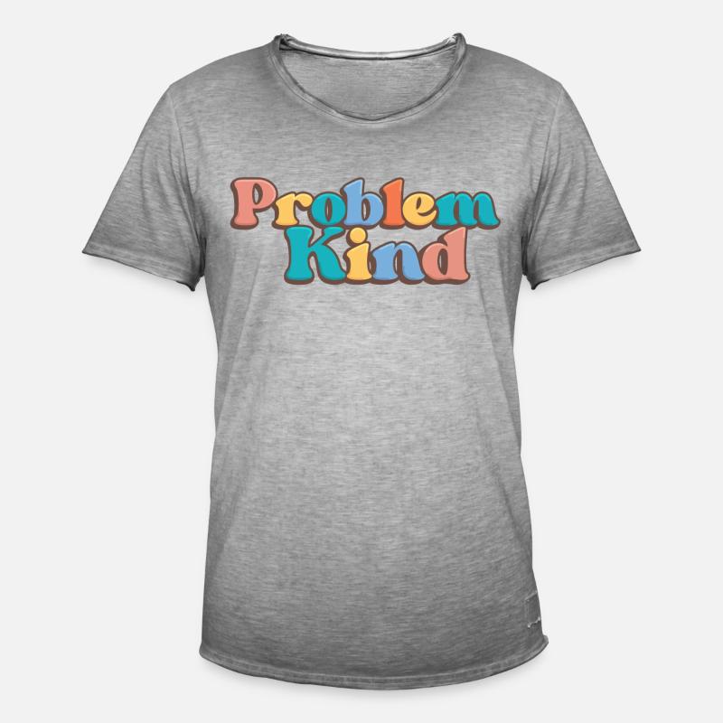 Problemkind - Männer Vintage T-Shirt - Vintage Grau