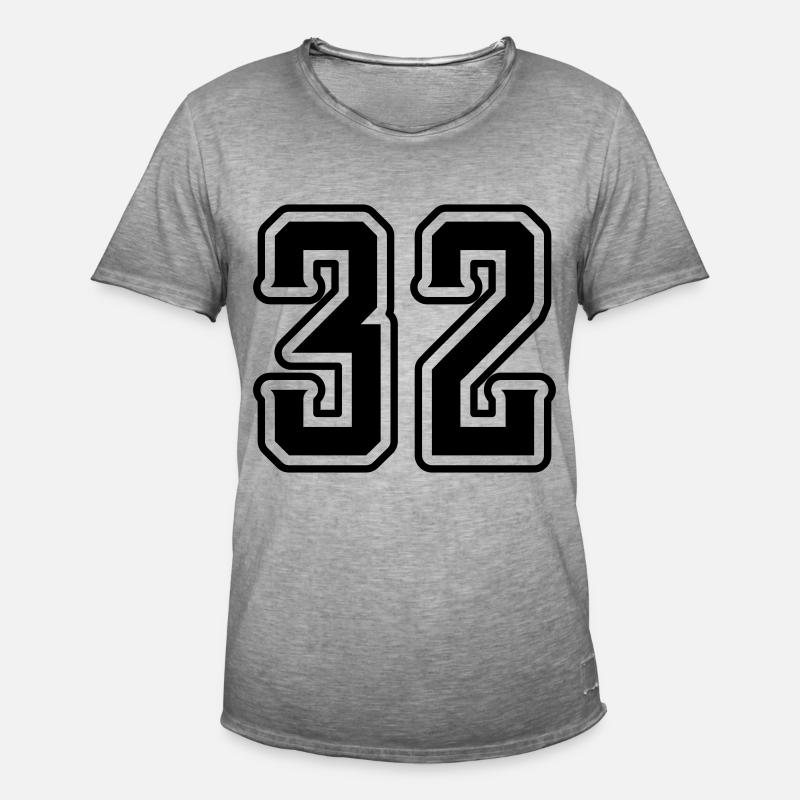 32 number symbol - Men's Vintage T-Shirt - vintage grey