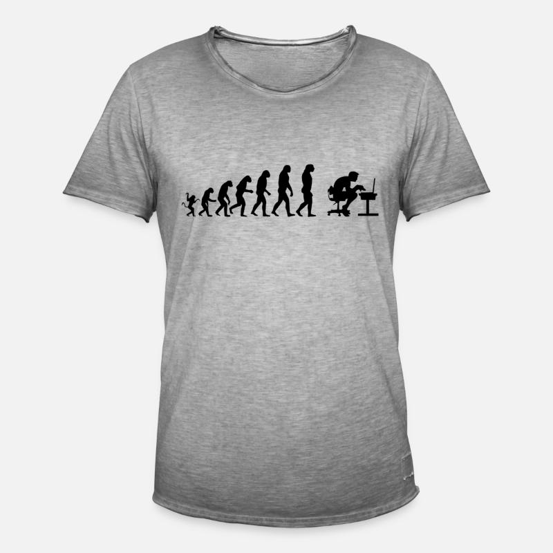 Computer Evolution - Männer Vintage T-Shirt - Vintage Grau