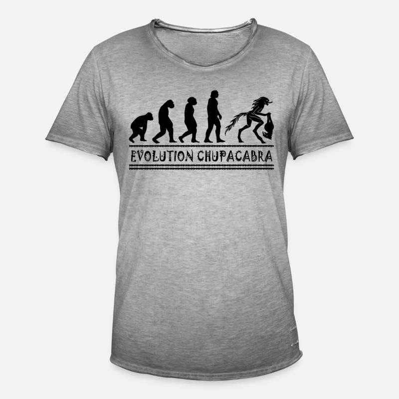 Cryptozoologists Chupacabra Creatures Evolution - Men's Vintage T-Shirt - vintage grey