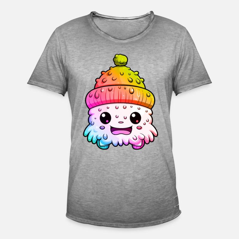 Winter Eskimo Comic Winterlich - Männer Vintage T-Shirt - Vintage Grau