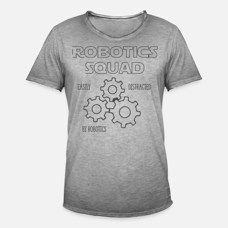 Robotics Squad Mechanic Engineer Robot - Men's Vintage T-Shirt - vintage grey