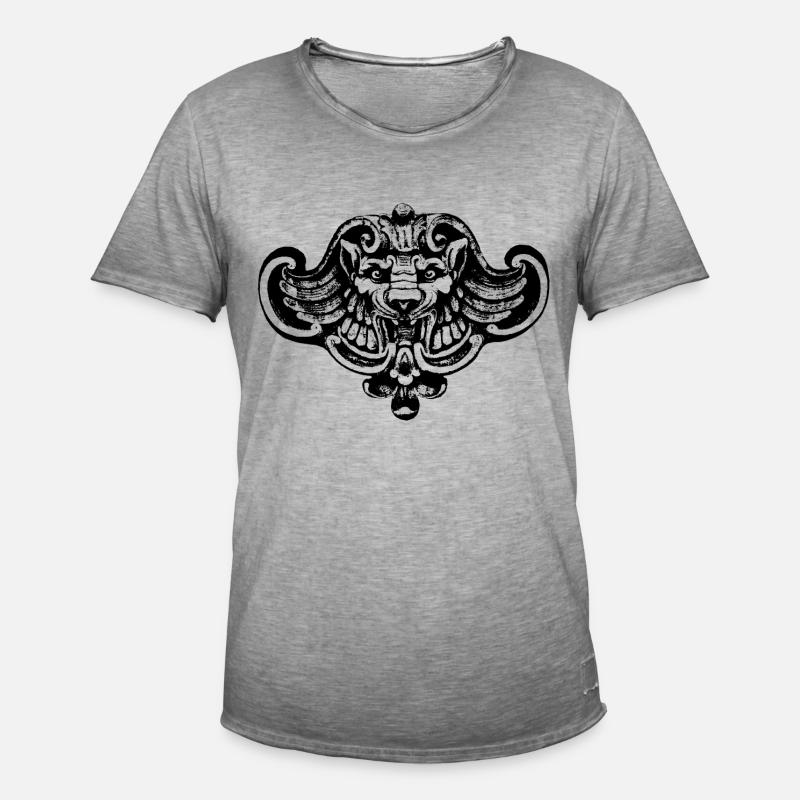 Geflügelter Löwe oder Wolf / Chimäre - Männer Vintage T-Shirt - Vintage Grau