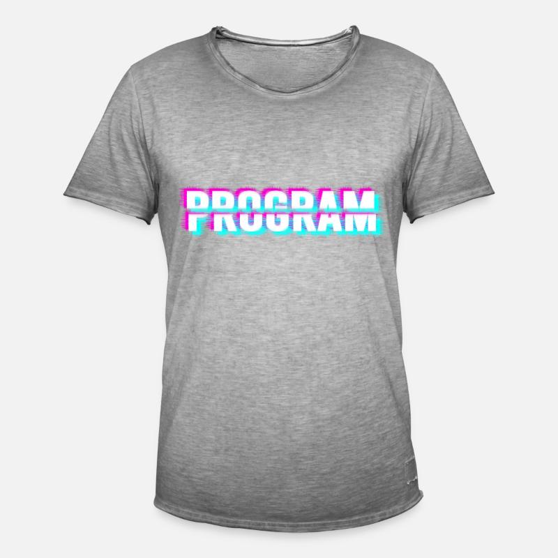 Computerprogramm (weiß) - Männer Vintage T-Shirt - Vintage Grau