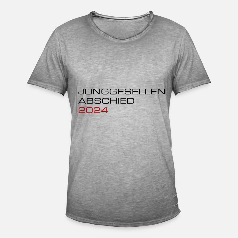 Junggesellen Abschied 2024 - Männer Vintage T-Shirt - Vintage Grau