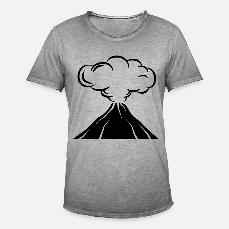 Vulkan icon symbol - Männer Vintage T-Shirt - Vintage Grau