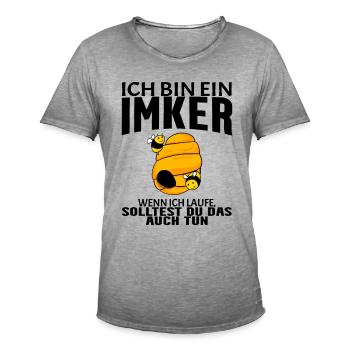 Bienen Imker Biene - Männer Vintage T-Shirt - Vintage Grau - Vorne