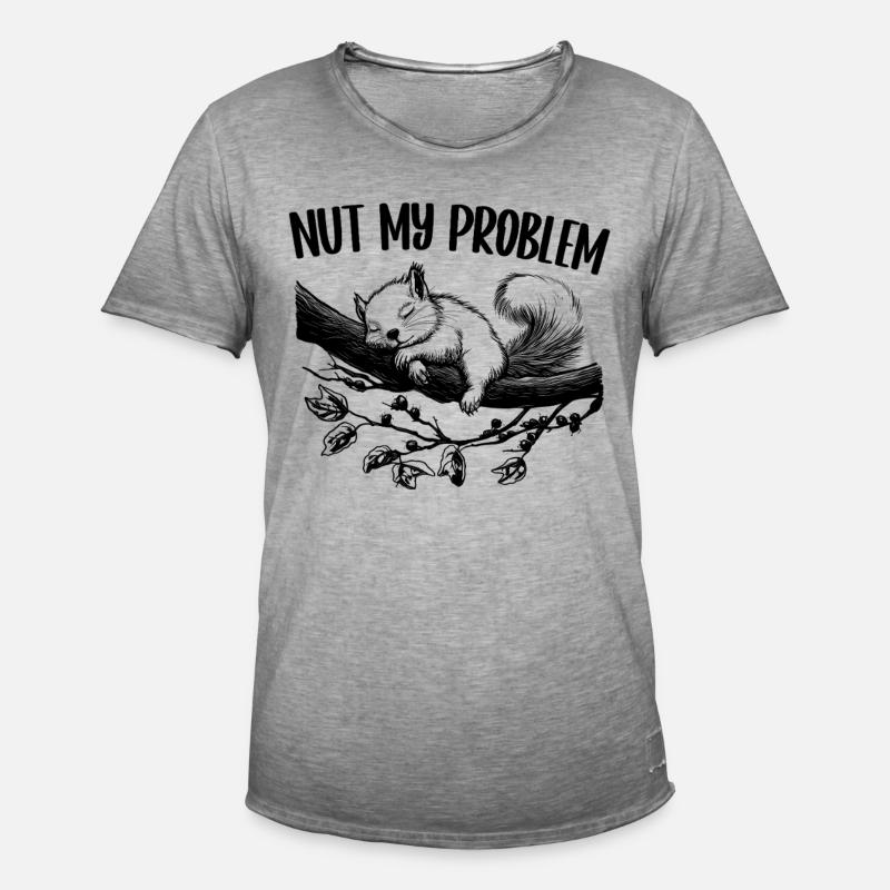 Nut My Problem Niedlich Eichhörnchen Geschenk - Männer Vintage T-Shirt - Vintage Grau