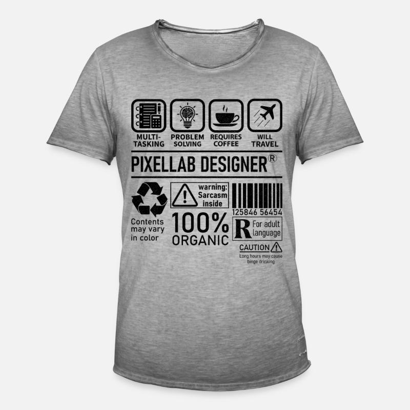 Pixellab Designer multi tasking problem solving - Men's Vintage T-Shirt - vintage grey