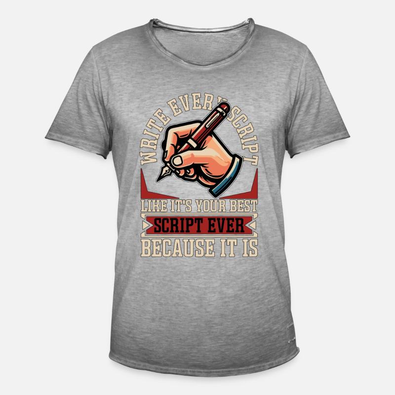 Screenwriter Write Every Script Like Scripwriting - Men's Vintage T-Shirt - vintage grey