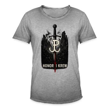 Honor i Krew Polnische Widerstandskunst - Männer Vintage T-Shirt - Vintage Grau - Vorne - Jose (178cm)